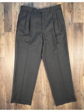 Ralph Lauren Vintage Super 100s Pleated Cuffed Wool Dress Pants, Slacks 32 x 30